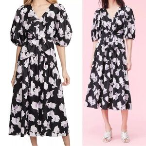 Rebecca Taylor Ikat Tie Front Midi Dress